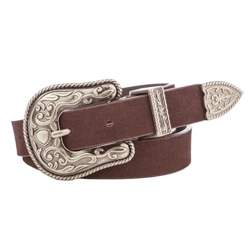 Image of Lucky Brand Women's Western Leather Belt | Classic | Fashion | Vintage | Buffalo Leather | Western-Inspired