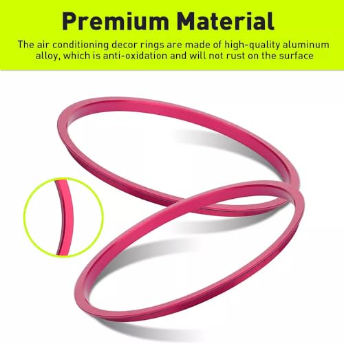 Image of Aluminum Alloy Vent Outer Rings Kit for Toyota Tacoma 2016-2023 (4pcs Pink) - Air Conditioner Vent Trim Rings, Metal Interior Upgrade Accessories