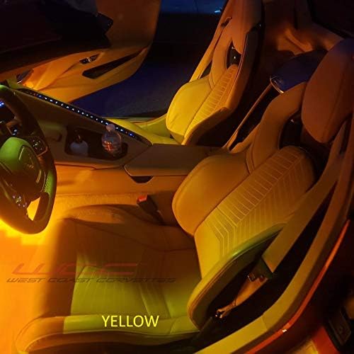 C8 Corvette Footwell LED Interior Lighting Kit for 2020-2026 Stingray, Z51 Corvettes (Yellow Super Bright)