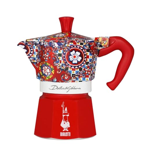 Image of Bialetti Original Dolce & Gabbana Iconic Sicilian Design Moka Pot, Italian Stovetop Espresso Maker, Premium Coffee Maker, Made in Italy for Authentic Espresso Coffee Since 1933