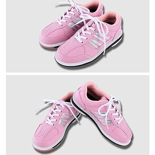 DHAEY Women's Bowling Shoes Breathable Lightweight Bowling Trainers Indoor Outdoor Non-Slip Bowling Sneakers (Color : Pink, Size : 7 Women/5.5 Men)4