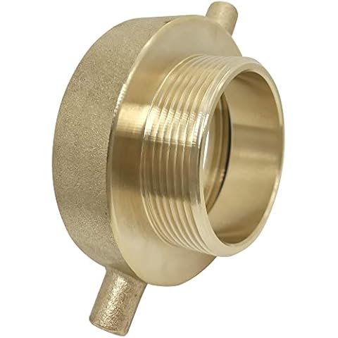 SpringSpray 2-1/2" NST (NH) Female x 2" NPT Male Brass Fire Hydrant Adapter with Pin Lug Brass Fire Equipment Hose Adapter Cover