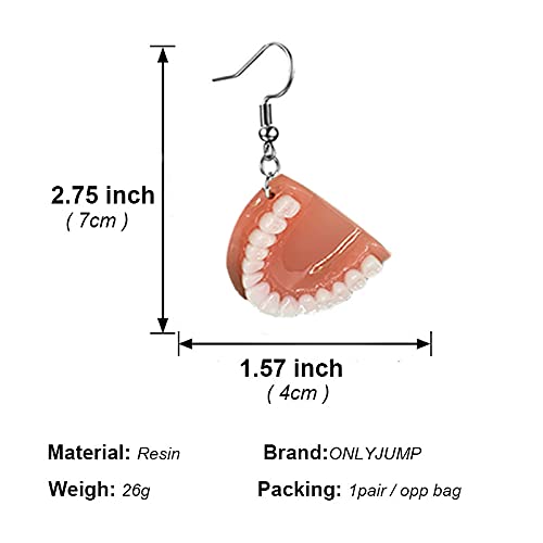 MALOYANVE 3D Dental Teeth Earrings for Women Funny Resin Tooth Model Medical Hygienist Earrings Dentist Gift for Dental Student Dental Assistant2
