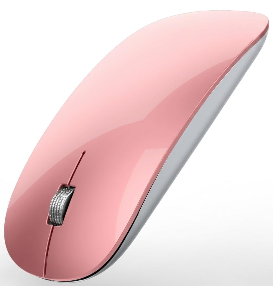 Image of Offbeat - Atom Dual Bluetooth 5.1+5.1 & 2.4Ghz Wireless, Type-C Rechargeable Silent Click Mouse, Triple Device connectivity Windows, Mac, iOS, Android(Rose Gold)