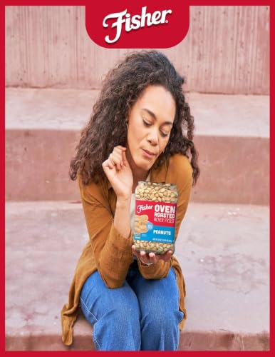 Image of Fisher Oven Roasted Never Fried Peanuts, Made With Sea Salt, 24 Ounces | No Added Oils Or Preservatives, No Artificial Ingredients, Gluten Free, Vegan Protein, Snacks For Adults, Bulk