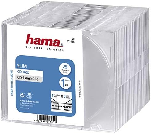 Hama Slim CD Cases | Pack of 25 | Transparent : Amazon.co.uk: Computers ...