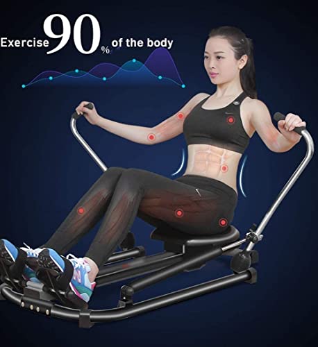 Image of Indoor Foldable Rowing Machine Adjustable Resistance with LCD Monitor 264 LB Weight Capacity /Comfortable Seat Cushion