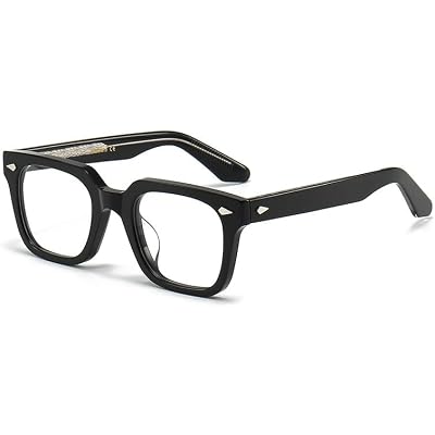Clear Lens Black and Transparent Plastic Frame Eyeglasses, Rectangular