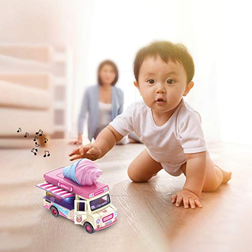 image for Jsbaby Car Toy Pull Back Vehicle,Functional Food Truck with Music&Ligh
