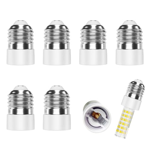 6 Pièces E27 vers E14 Adaptateur de Douille, Adaptateur Ampoule Convertisseur de Culot pour Ampoules LED Incandescentes Halogènes, Permet l’Utilisation...
