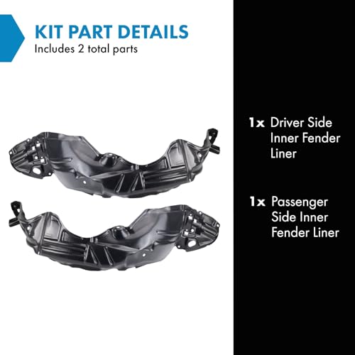 Image of TRQ Inner Fender Liner Set Compatible with 2018-2019 Toyota Prius C TO1248241 TO1249241