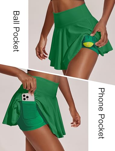 Image of PINSPARK Womens Tennis Skirt Pleated Athletic Skirts with Pockets Shorts High Waisted Golf Skort for Workout Pickleball