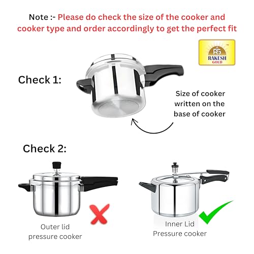 Image of Rakesh Gold Stainless Steel Cooker Container /Cooker Separator for 3-liter inner lid cookers | Stackable, Food Grade, Rust-Free, Easy to Clean