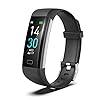 Atan Fitness Tracker with Heart Rate & Blood Oxygen Monitor – Smart Watch for Android & iOS, IP68 Waterproof, Sleep & Stress Tracking, Multi-Sport Mode, Step Counter, 7-Day Battery Life (Black)