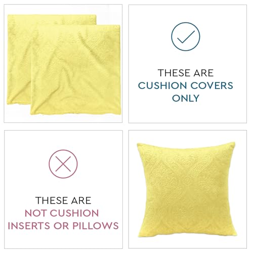 Image of Encasa XO Velvet Cushion Covers, No Inserts, Set of 2, Pale Lime