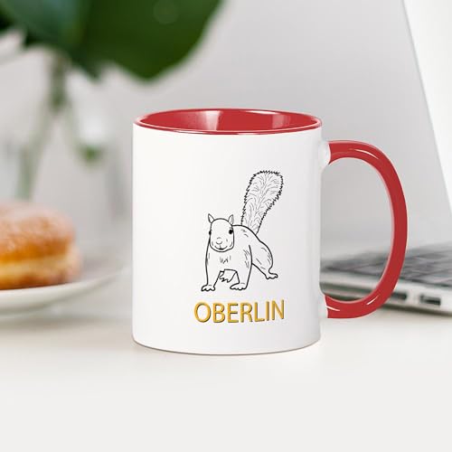 Taza de cerámica blanca con ardilla de Oberlin 325 ml miniatura 4