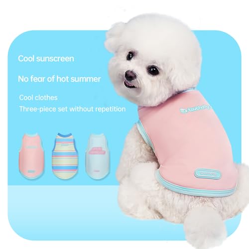 Chemise en coton doux pour chien XL t-shirt respirant à rayures roses - 5