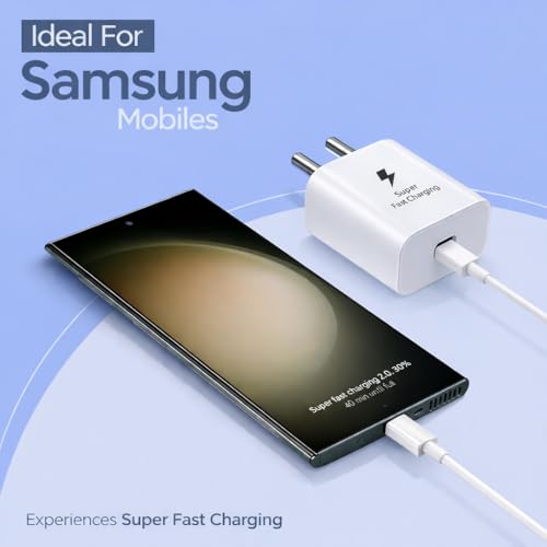 Image of 25W PD 3.0 Type C Superfast Charger Adapter for Samsung Galaxy M17|M07|M36|M06|A55|A35|F06|S25 fe|S22|S24|F36|F16|M35|S23|A06|iPhone|Tab S11| 25W by HESPA (SVXQ 3)