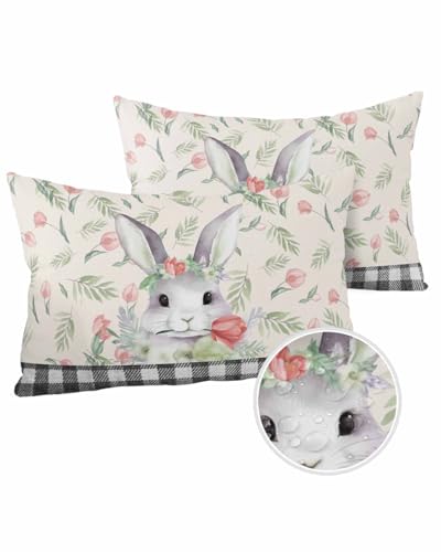 LEOKOTI Easter Bunny Outdoor Pillow Covers 20