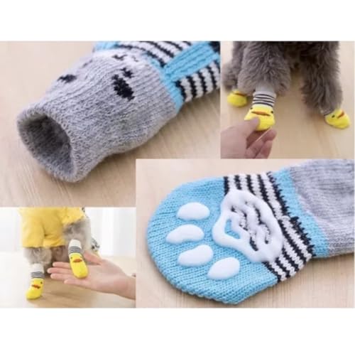 3 Kit de Meias Pet Antiderrapante Segurança Para Patinhas em Passeio Para Pet Caes Gatos Cachorro -
