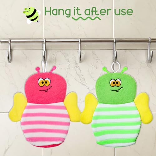 Sibba 6 Pcs Baby Bath Mitt Washcloths Gloves, Gentle Cute Exfoliating Wash Mitt Animal Pattern, Baby Mittens Bath Towel Glove Soft Scrub Toddler Wash Cloths Body Scrubber Bathing Loofah Infant Gloves - Thumbnail 7