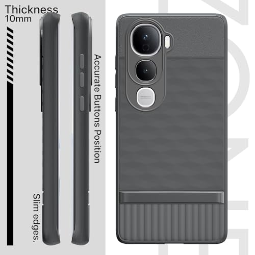 Image of Pikkme Back Cover for Vivo Y400 Pro 5G Soft Grip 3D Hexa Cube Texture Silicone Bumper Case (Grey)