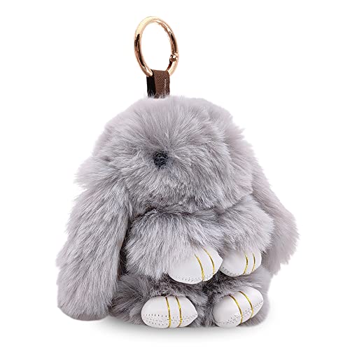 Llavero Pom Pom, Llavero Colgante De Conejo De Peluche, Colgante De Conejo De Piel Sintética Lindo De Dibujos Animados, Colgante De Llavero De Bolsa, Decoración Colgante De Coche, Regalo De Pascua Cover
