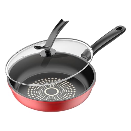 Sartenes antiadherentes - sartén antiadherente duradera | inducción sartén no tóxica con tapa | Sartén ergonómica reutilizable, herramienta de cocina para el desayuno panqueques - cena S