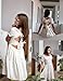 Arshiner Girls White Dress Summer Puff Sleeve Tie Back Sqaure Neck Beach Wedding Casual Girl Dresses Size 10-12