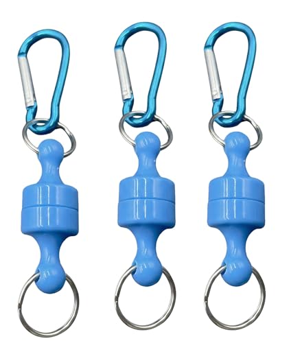 Image of 3-Piece Magnetic Keychain, Blue Keychain Set, Simple Key Holder for Organizing Home and Office Keys, Secure Car Keychain and Key Ring for Backpacks