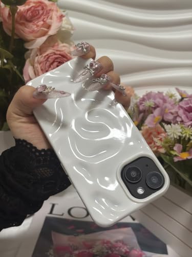 Coque iPhone 15 silicone blanc housse antichoc à texture froissée - 2