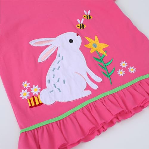 Image of HILEELANG Toddler Girl Easter Outfit Spring Summer Cotton Leggings Pants Tees Shirts Clothing Sets