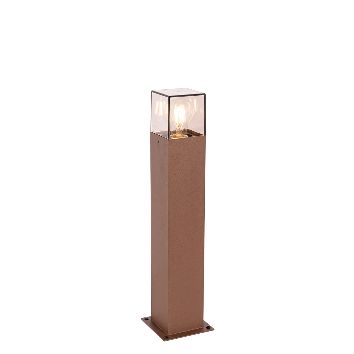 Qazqa Lámpara exterior de pie industrial marrón óxido 50 cm IP44 - Dinamarca Aluminio/Plástico Alargada Adecuado para LED Max. 1 x 15 Watt