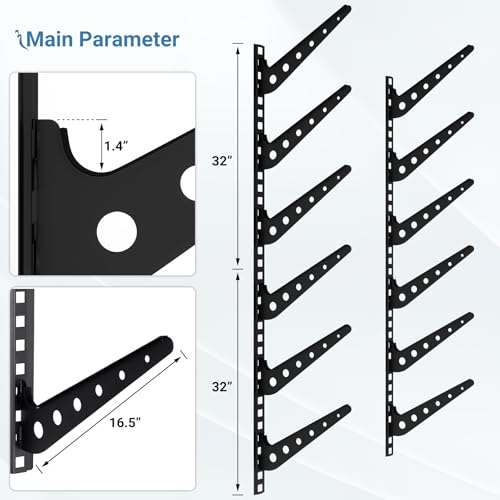 image for Neorexon Adjustable Metal Board Wall Rack, 6 Board Wall Mount Display 