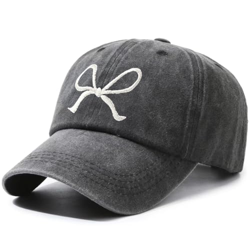 Trendy Bow-Tie Baseball Cap for Women and Men Trucker Hats Y2k Adjustable Fashion Sun Hat with Visor for Hiking & Travel