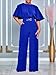 acelyn Jumpsuit for Women Dressy Elegant Plus Size Wide Leg Pant Suit Casual One Piece Outfits Royal Blue 3XL