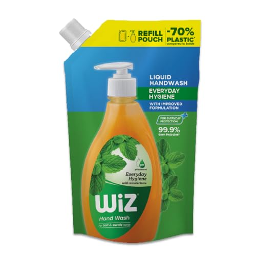 Image of Wiz Liquid Hand Wash Refill Pouch - 1L | Everyday Hygiene | 70% Less Plastic | pH Balanced for Soft & Gentle Hands | Germ Protection | Moisturizing Formula