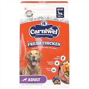 Carniwel Dry Dog Food with Fresh Chicken | Natural Ingredients for Optimal Skin & Coat Health | Highly Palatable | Supports Joint Health | Tailored, Premium Nutrition for Large Dogs, Adult 1kg