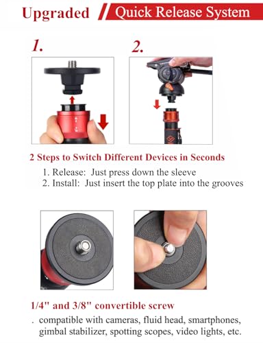 image for IFOOTAGE Cobra 3 Quick Release Camera Mount, Quick Release Tripod Mono