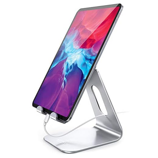 Tablet Stand Multi-Angle, Lamicall Tablet Holder: Desktop Adjustable Dock Cradle Compatible with Tablets Such As iPad Air Mini Pro, Phone 13 Pro 12 Mini 11 XS Max XR X 6 7 8 Plus (4 -13 inch) - Silver