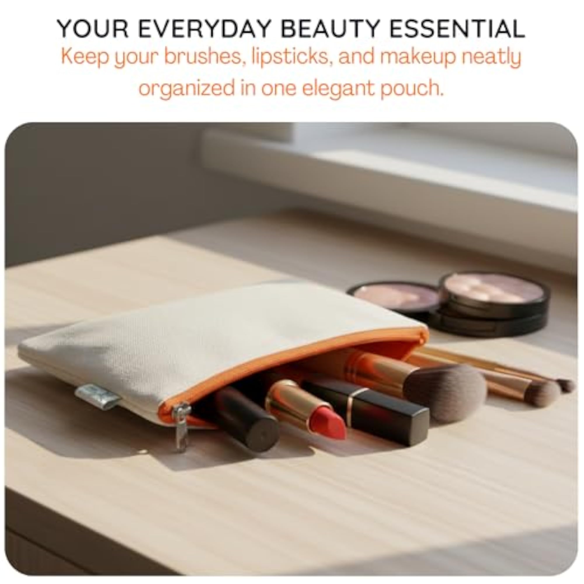 Canvas Makeup & Pencil Pouch, Multipurpose Pack of 6