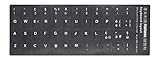 2 PCS Italian Keyboard Stickers with Non-Transparent Black Background & White Letters for PC/Computer/Laptop [Size of Each Key Sticker: 0.43' x 0.51'] (Italian)