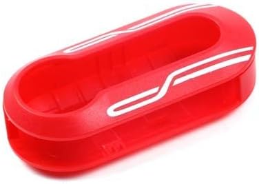 TOFNK Key Cover Case Replacement Fob Outside Key Shell Case replacement for Fiat 500 2012 (Red withWave print)