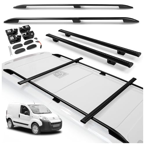 CHROMEMASTER | Kit Rails de Toit et Barres de Toit Compatible avec Citroen Nemo 2008-2015 | Système de Porte-Bagages de Toit pour Voiture | Idéal pour...