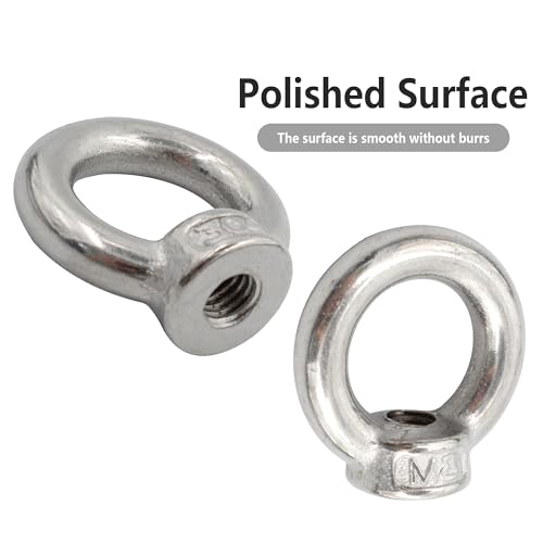 Image of 10PCS M8 Stainless Steel Lifting Eye Nut, Ring Shaped Eye Bolt, 35mm /1.37inch OD
