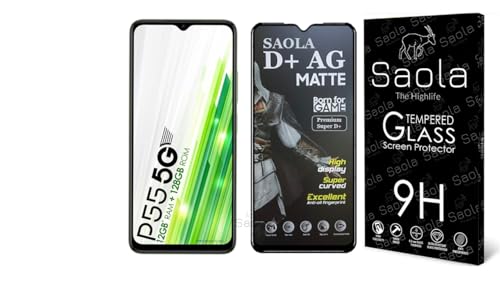 Image of Saola D+ Matte Tempered Glass With 18H Hardness For itel Power 55 5G (PACK OF 1) with Free Installation Kit. Full screen Coverage. Free Replacement If Received Damaged - 6.6 inch