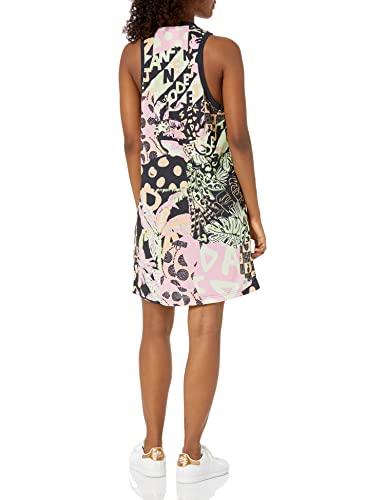 Adidas Womens Farm Printed Cotton Tank Dress, Ink/White, X-Small Us #TOP1
