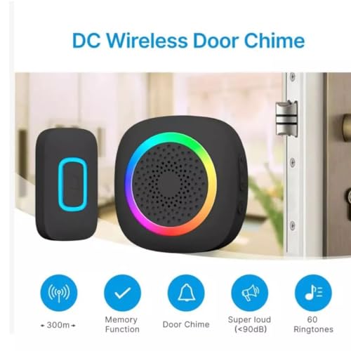 Kit de Campainha Sem Fio, Vários Toques, Residencia Consultorio Alcance até 300 Metros Wireless