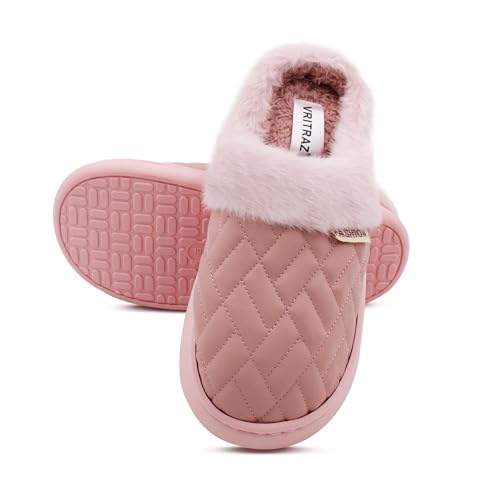 Image of VRITRAZ Women's Comfort Slip On Closed Toe Warm Winter House Clog Indoor Slipper with Cute Print and Degins
