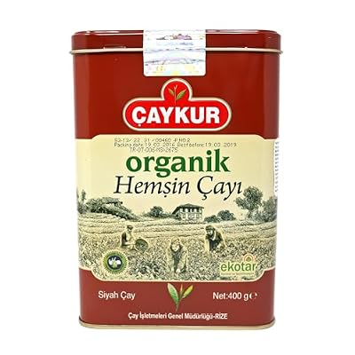 CAYKUR Organic Hemsin Black Tea, Premium Certified Turkish Loose Leaf Tea, Natural, Additive-Free, Grown in the Hemsin Organic Farming Basin, can 400gr / 14.1 oz